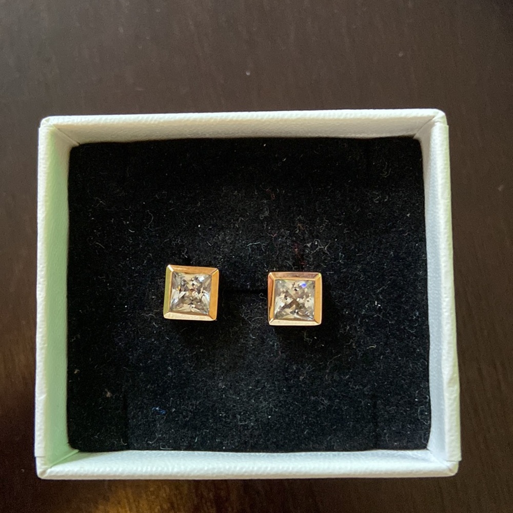 Michael Kors Rose Gold Square Earrings